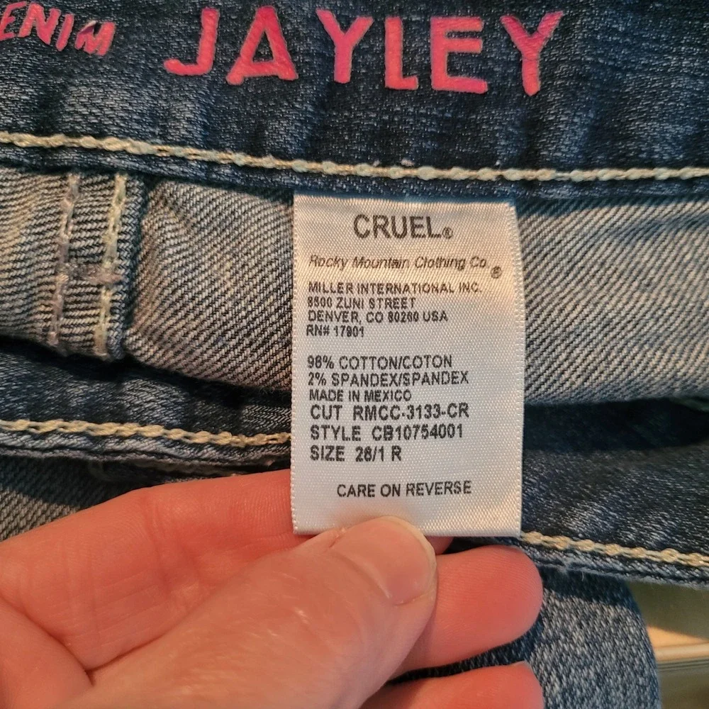 Cruel Denim Jayley Womens Low‎ Rise Straight Leg Jeans Blue Size 28 Y2K Western